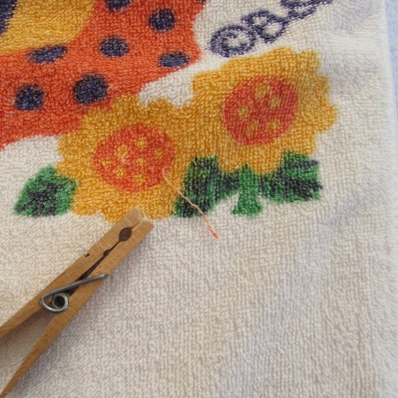 Vintage 1970s "Love is..." Beach Towel 54"x28" HAS WEAR - Picture 9 of 15